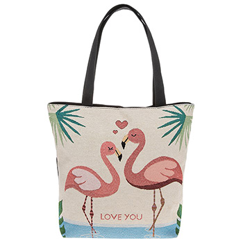 Tote Bag Loving Flamingos